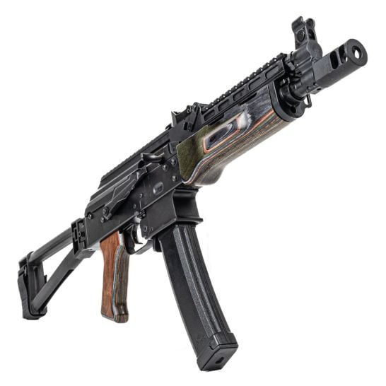 PSA AK-V 9mm Voodoo Triangle Folding Pistol, Black With SA Railed Gas Tube