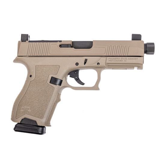 PSA Dagger Compact 9mm Pistol With RMR Slide, Threaded Barrel, & Suppressor Height Night Sights, FDE